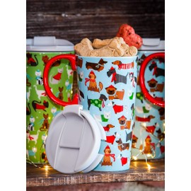 Cypress Home Beautiful Festive Fidos Ceramic Perfect Cup - 4 x 5 x 7 Inches Indoor/Outdoor home goods For Kitchens, Parties and Homes