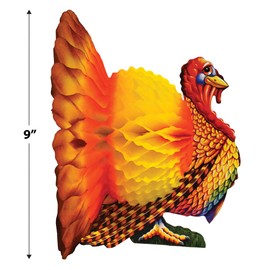 Beistle 12-inch Tissue Turkey Centerpiece; 3/Pack99066