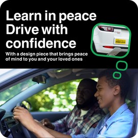 Adheisign Student Driver Magnet | Removable “Please Be Patient” Reflective New Driver Sticker Decal for Car with Strong Adhesive Magnet, Large Driving Icons & Cute Round Border | 3 Pack, Bright Yellow