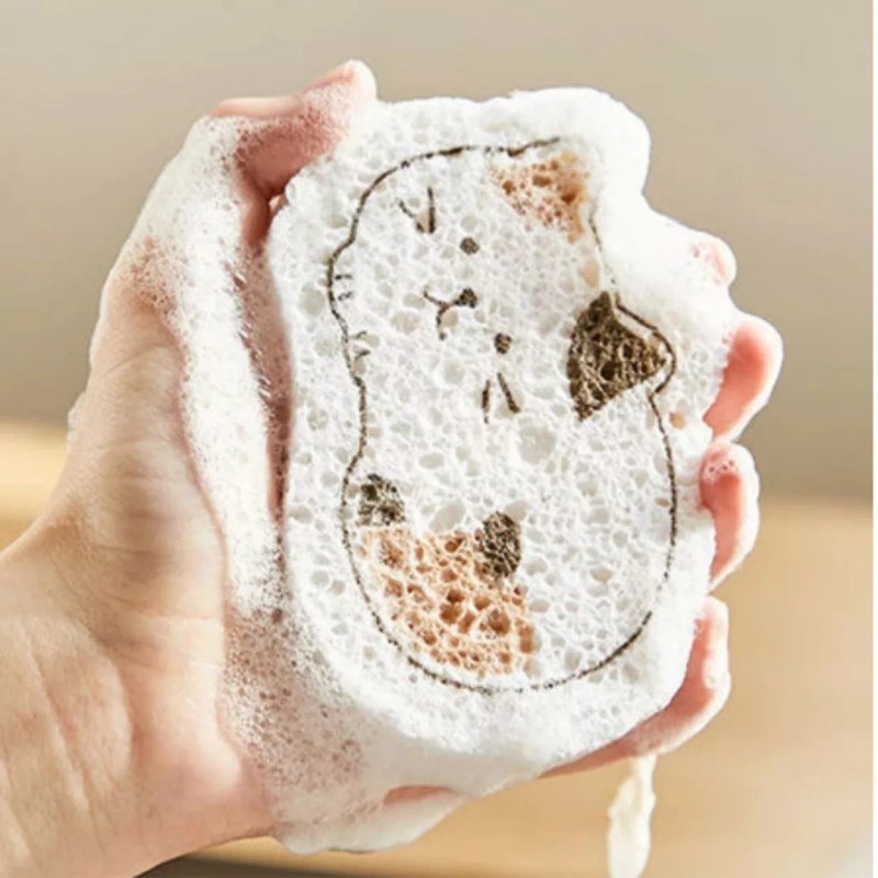 Estuchelandia 4 Esponjas Comprimida Limpieza Baño Platos Lavaplatos Cocina