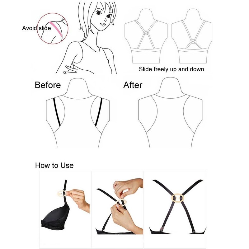 Closecret Women's Bra Strap Converter Concealer Racerback Back Clip Holders