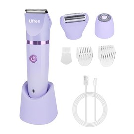Ufree Recortadora de Bikini Maquinillas Eléctricas para Mujeres, Recortadora de Vello Púbico Corporal Recargable Afeitadora Eléctrica para Piernas Vel