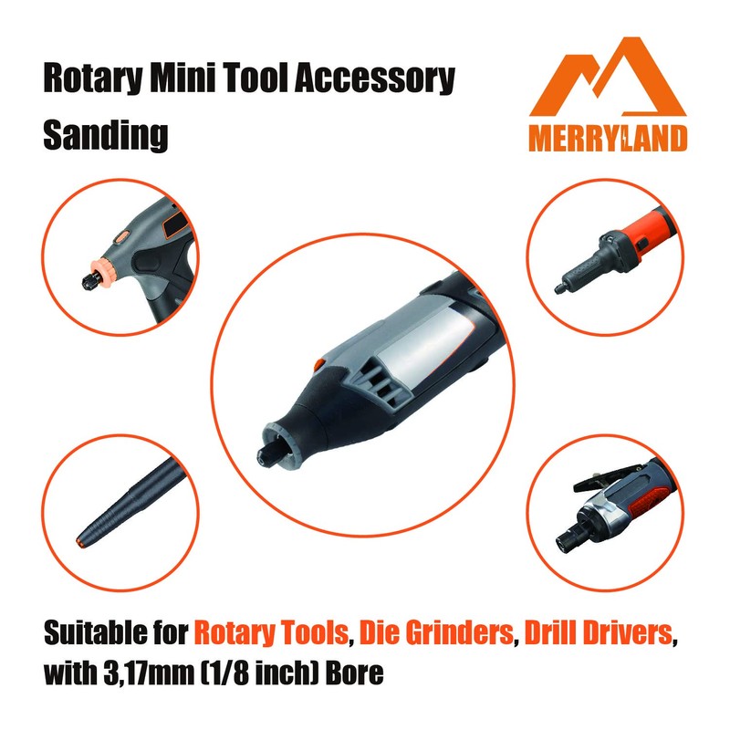 Merryland Sanding Drum Sander for Dremel 184pcs, Sanding Band Sleeve