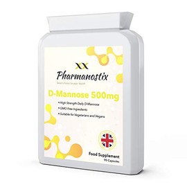 D-Mannose 1500mg Daily Serving High Strength â 90 Vegan Friendly Capsules â Suitable for Vegetarians and Vegans â Made in The UK by Pharmanostix