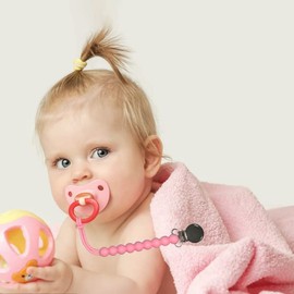 MORIBOX Pacifier Clips Baby Girls - MORIBOX Paci Clip Soothe Baby Binky Holder for Shower Birthday Gift 2 Pack