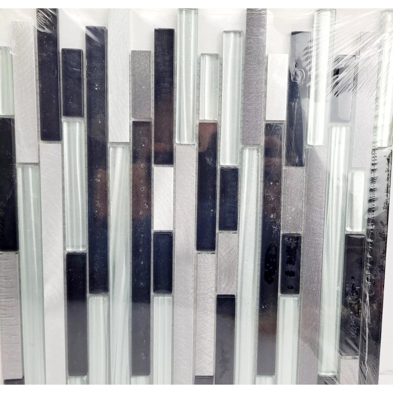 Jeffrey Court Binary Code 11.6" x 11.7" Glass & Metal