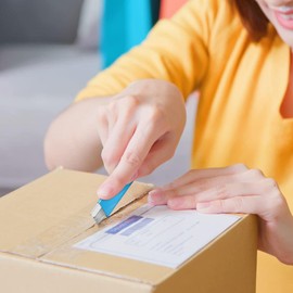 DIYSELF Box Cutters, 12 Pack Box Cutter Retractable, Box Cutter Knife with Single Edge Razor Blade, Utility Knife All Metal Shell, Box, Letter Opener for Packages, Boxes, and Paper, Work Knife for Men