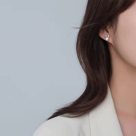 Cute CZ Pearl Rabbit Earrings for Women White Gold Plated Imitation Pearls Ball Stud Cartilage Post Pin Dainty Lovely Easter Jewelry Birthday Valentine Anniversary Christmas Gifts