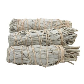 Govinda Premium California White Sage Smudge Sticks, 4 Inch Long, Pack of 3