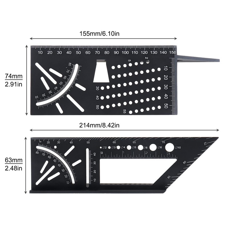 Smgda 3D Angle Ruler, Carpentry Injury Tool, Woodworking Injury Gauge,