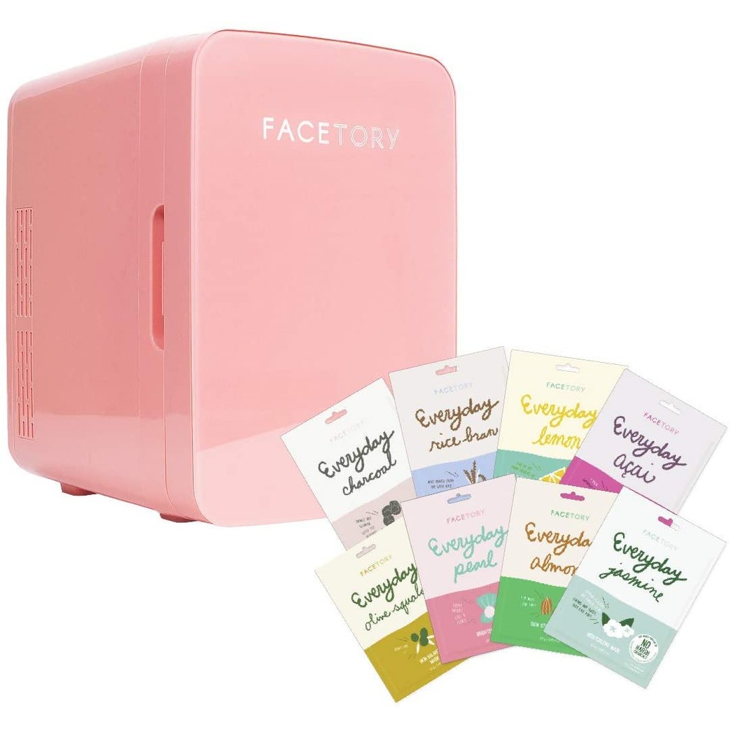 FaceTory Portable Beauty Fridge Everyday Bundle Set - Everyday Mask (Set of 8) and Portable Beauty Fridge