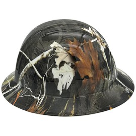 Texas America Safety Company Full Brim Hydro Dipped Patriotic Design Hard Hat with 4 Point Ratchet Suspension and Tote - POW Camo