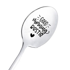 Changyeah Premium Food Grade Stainless Steel Tea Spoons, Durable Small Spoons, Funny Engraved Coffee Tea Spoons Friendship Spoon Gift Christmas Birthday Gifts for Best Friend (Silver)