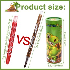 YEIUZPT Crayons for Toddlers, 24 Colours Twistable Crayons Set Dinosaur Educational Learning Drawing Pens Washable Silky Crayons Set Scribble Paint Sticks Kids Paint Pens Twist Up Down Gift for Kids