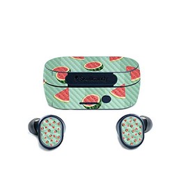 MightySkins Carbon Fiber Skin for Skullcandy Sesh True Wireless Earbuds - Watermelon Patch | Protective, Durable Textured Carbon Fiber Finish | Easy to Apply | Made in The USA