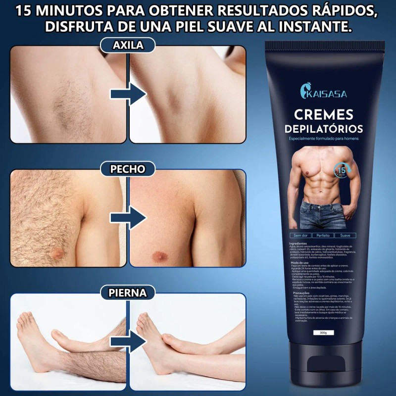 Crema Depilatoria Íntima Hombre Genitales 300g Espátula Todo Tipo Piel
