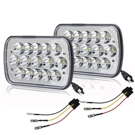 Super Bright 5x7" 7X6" Inch LED Sealed Beam Headlight Compatible with Chevy Express Cargo Van 1500 2500 3500 Ford F650 High Low Beam H6014 / H6052 / H6054 / 6054, H4 Plug Replacement Kit