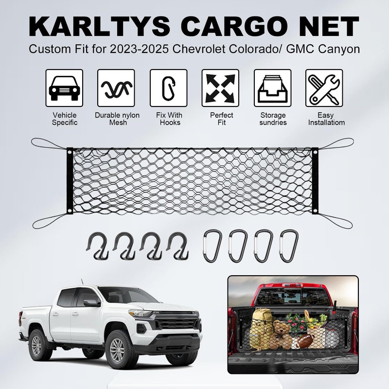 Karltys Truck Bed Cargo Net for 2023-2025 2026 Chevy Colorado