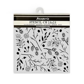 Stamperia Schablone Forest, B 18 x L 18 cm, Stencil für kreative Gestaltung, Bastelzubehör für Mixed Media, Scrapbooking, DIY-Projekte Branches