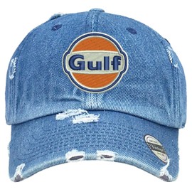 Vintage Gulf Dad Hat Logo Embroidered Adjustable Cap (Medium Denim)