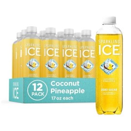 Sparkling Ice, Coconut Pineapple Sparkling Water, Zero Sugar Flavored Water, wit