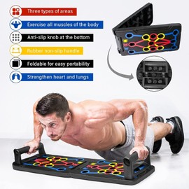 Anluomafuy Push-Up Board, Push-Up Board, Foldable, Full Body Training & Effective Pushups, Indoor & Outdoor, Fitness Equipment for Home, Suitable for Home Fitness & Pushups