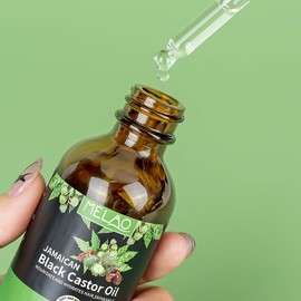 Jamaican Black Castor Oil for Hair Growth & Thickness - 100% Pure Cold-Pressed (60ml) - Moisturizes Scalp & Strengthens Hair - Moisturizes Scalp & Strengthens Hair - For Natural Hair, Edges, Beard & Eyelashes - With Vitamin E & Omega Fatty Acids"