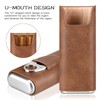 COOL KNIGHT Leather Cigar Case - Cedar Wood Lining Travel