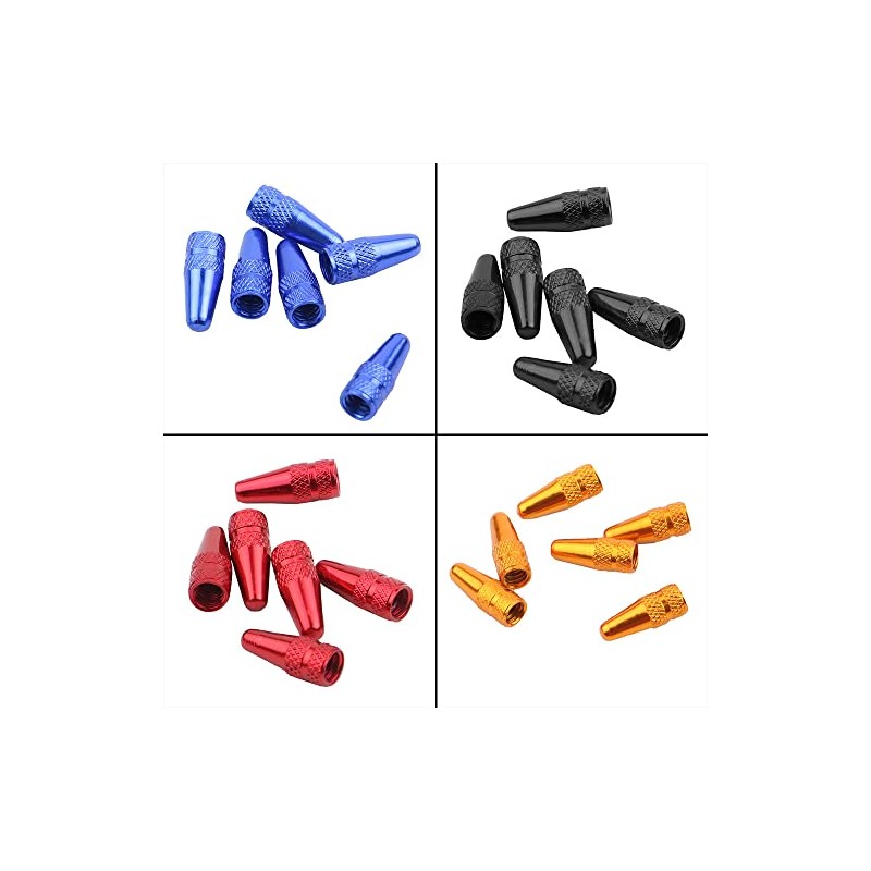 6pcs Anodised Alloy Valve Caps - for Presta - Road/Mountain