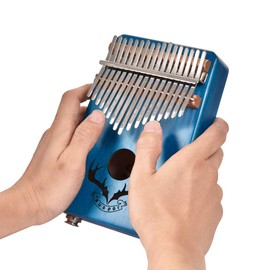 Alnicov 17 Key Kalimba Finger Thumb Piano，Built-in Pickup，Africa Musical Instrumentos Finger Piano with Accessories