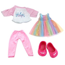 3 Set Baby Doll Clothes, Annabell Clothes for 14-18 Inch Dolls, Baby Doll Accessories, Cute Cartoon Doll Clothes for Baby Dolls, New Doll Clothes Outfits, Sweet Doll Clothes Gift