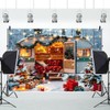 Christmas Backdrop Winter Wonderland Snowflakes Forest Xmas Trees Camping Car