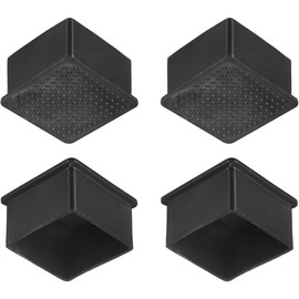 Square Furniture Leg Caps-PVC Chair Leg Floor Protectors,Anti-Slip Table Feet Covers,for Tables Beds Chairs,Black (4, 50MM)