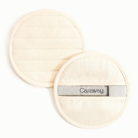 Caraway Pot Holders - 100% Organic Cotton Pot Holder - Double-Layer Stain Resistant Stitching - Resists High Heat & Low Cold Temperatures - Machine Washable - Cream