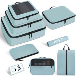 Packing Cubes for Travel | 8 Set Teal |Durable Luggage Organizer 4 Size(Extra Large, Large, Medium, Small),Comprehensive Cubes for Toiletry,Underwear, Shoe,Travel Essentials,Efficient Women Gifts