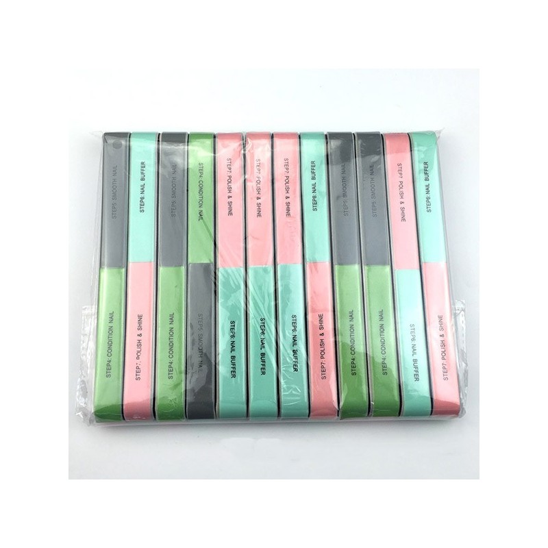 핑쇼270 Recommended Magic Nail Buffer - 12 Pack, 7-Way Nail
