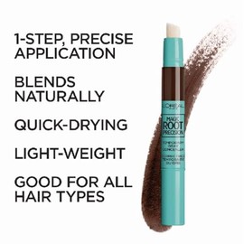 L'Oreal Paris Hair Color Magic Root Precision Temporary Gray Hair Color Concealer Brush, 4 Dark Brown, 0.05 Fluid Ounce