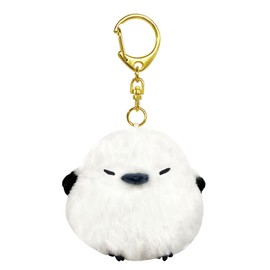 Amufan Plush Fukufuku Shimaenaga Mascot, Key Holder, White, XS