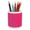 Ambesonne Cactus Print Pencil Pen Holder, Outline Drawing of Hearts