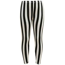 A2Z 4 Kids Girls Legging Black White Vertical Striped Trendy Fashion Elasticated Waist Leggings - Stripes Legging 11-12