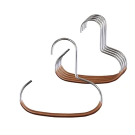 Mawa Scarf, Shawl, Belt, and Accessory Organizer, Non-Toxic Metal Hanger with Grip Coating, Easy Access Open Hook, Model G-1 Space Saving Design, Set of 5, Copper