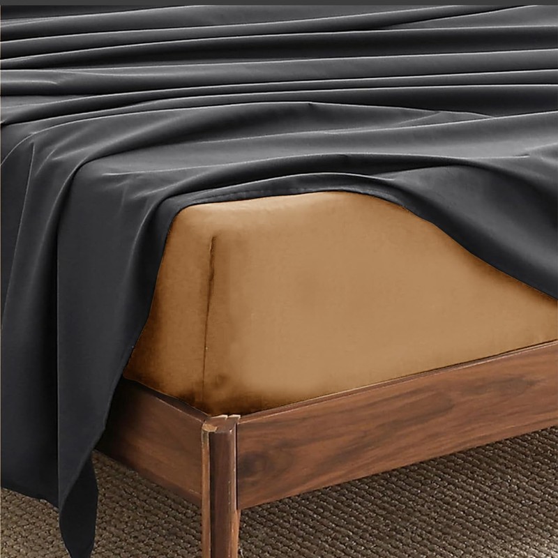 AL NOOR HOME Premium Beige Fitted Sheet - 100% Pure