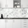 AULIGET 4-Piece White Marble Look Peel and Stick Backsplash Wall