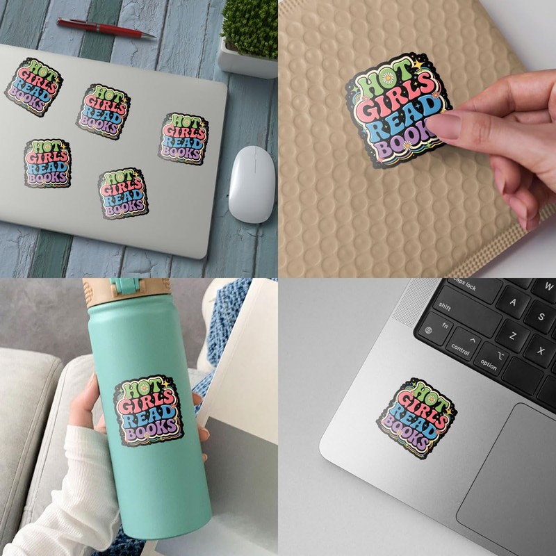 (3 Pcs) Hot Girls Read Books Sticker – Funny Reading