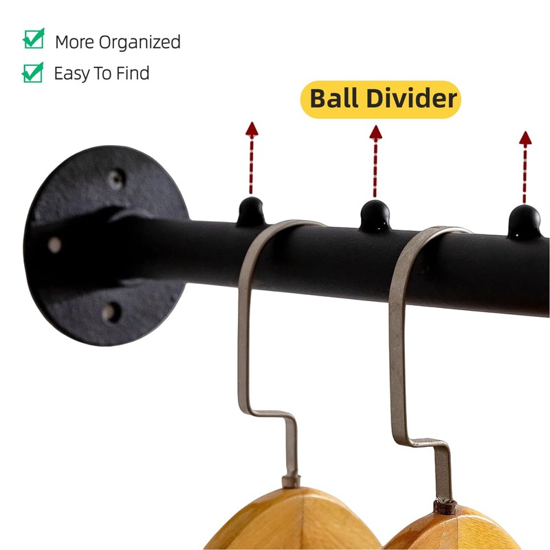 Industrial Wall Pipe Clothes Bar - Heavy Duty Metal Coat