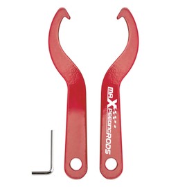 maXpeedingrods Spanner Wrench Set Universal C Spanner Hook Wrenches Coilover Spring Adjustment Tool Steel Spanner Wrench, Red, 2pcs