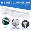 Clothesline Kit Outdoors, Clothes Line Pulley Kit, 164ft Polyester Clothes