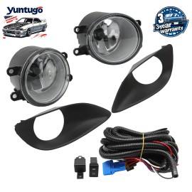AutoPart361 Pair Front Bumper Clear Fog Light Lamp Kit For 2007-2011 Toyota Yaris Sedan 1.5L