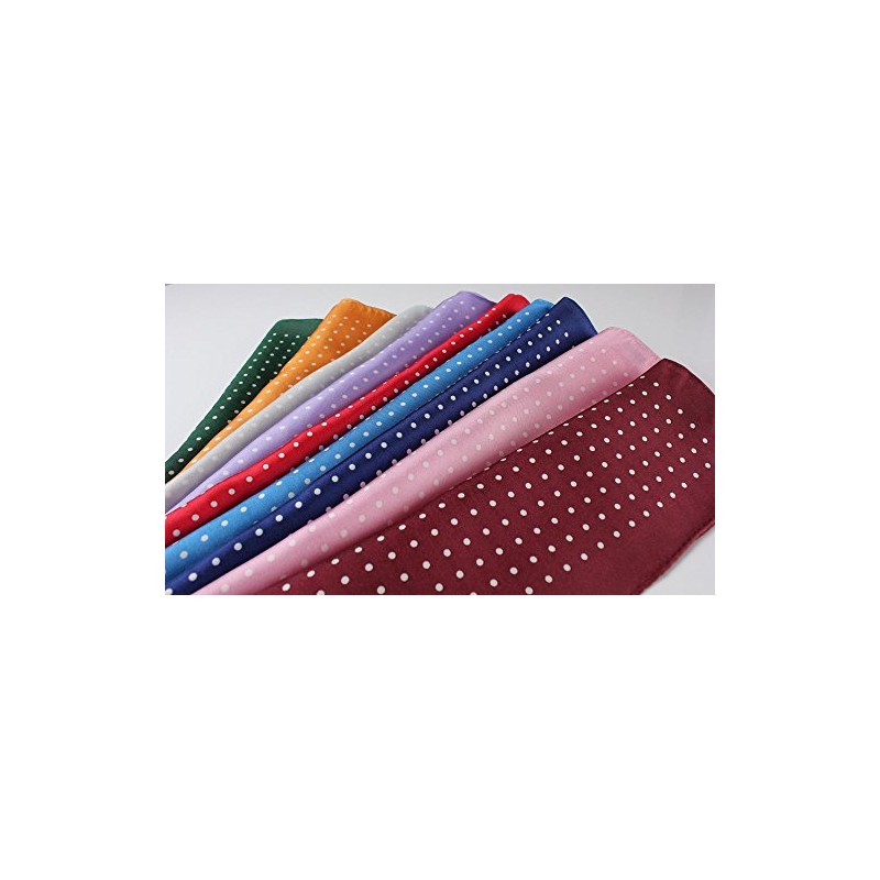 EXCY FORMAL COLLECTION 100% Silk Pocket Square Dot Pattern Print
