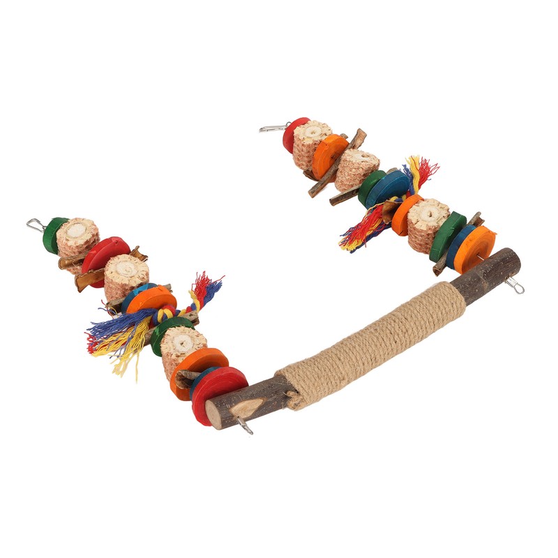 Bird Swing Toy Colorful Beak Grinding Parrot Chewing Perch Toy